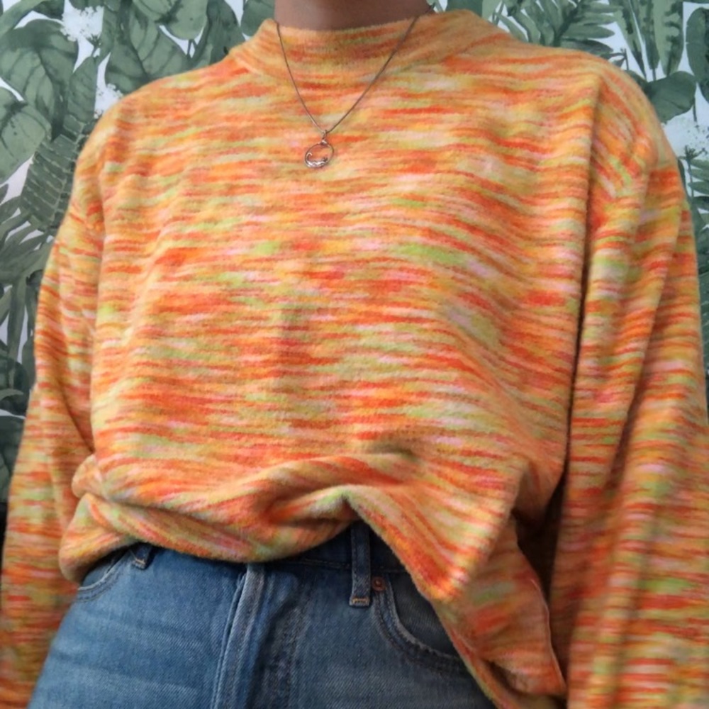 Bright mock neck sweater